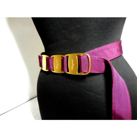 Salvatore Ferragamo VARA Purple Grosgrain Belt main image 4